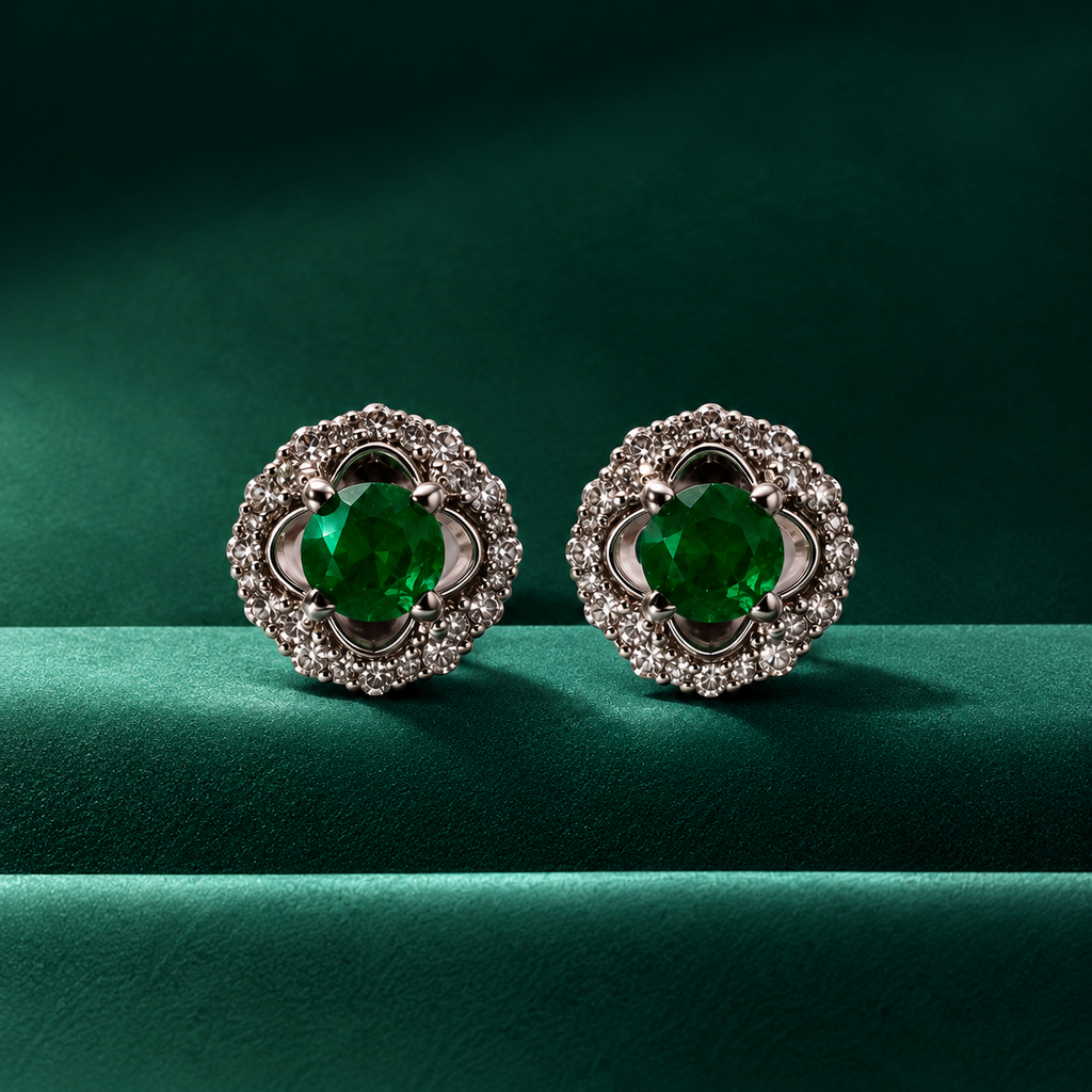 Emerald Bloom Studs