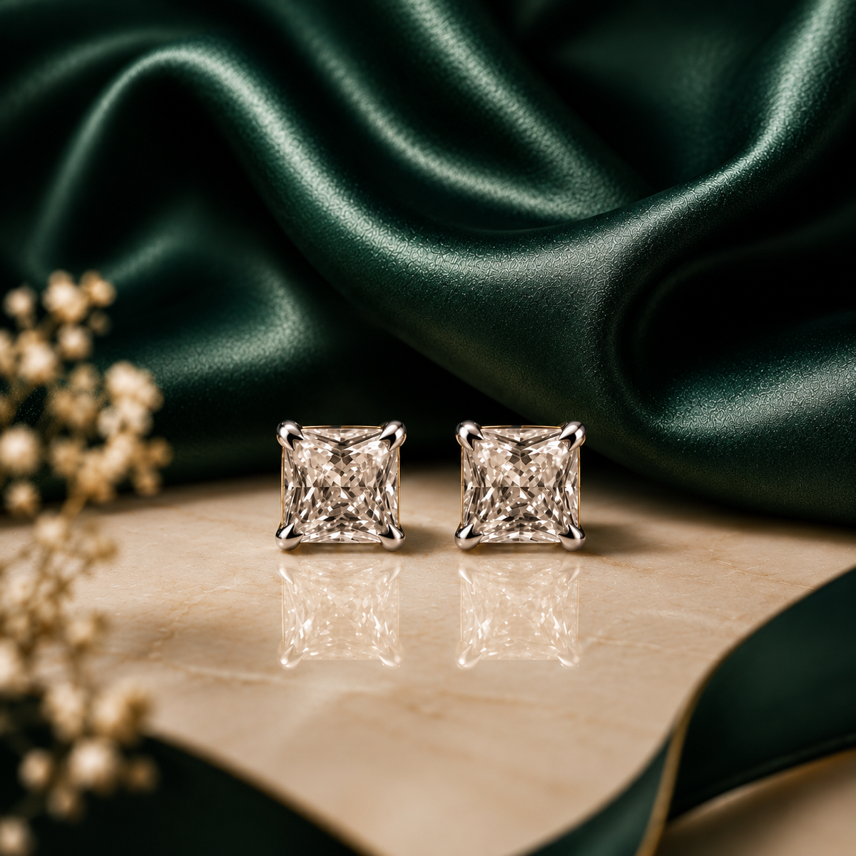 Princess Solitaire Studs