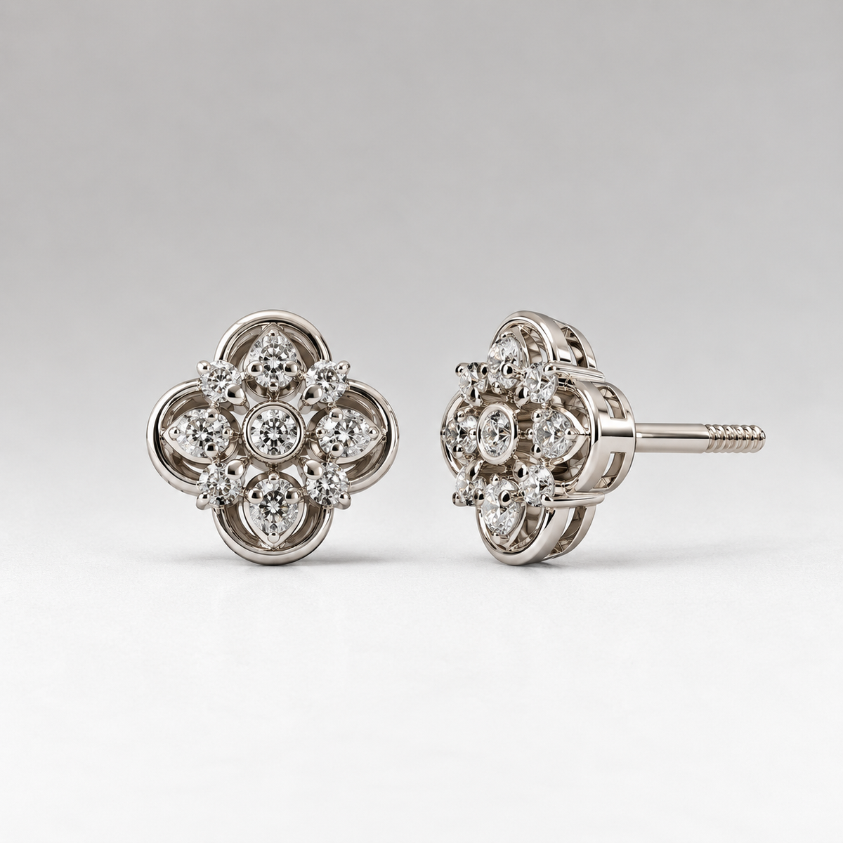 Floral Diamond Studs