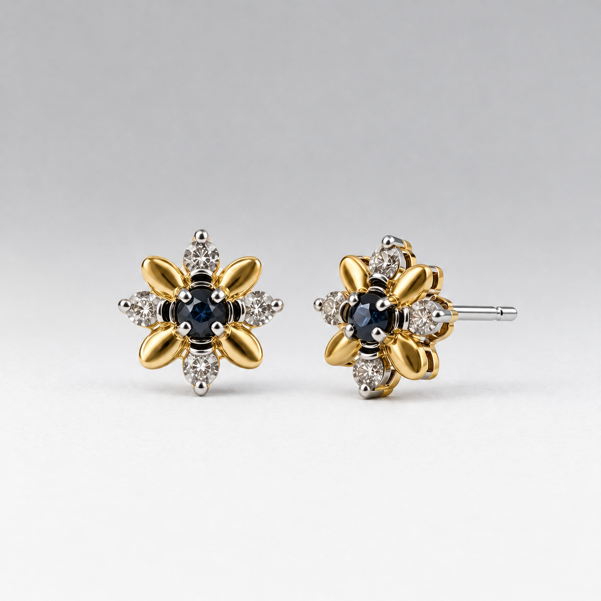 Sapphire Petal Studs