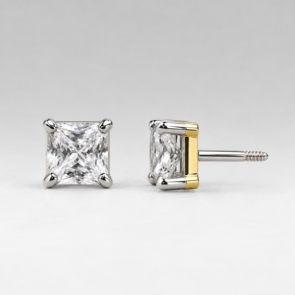 Princess Solitaire Studs