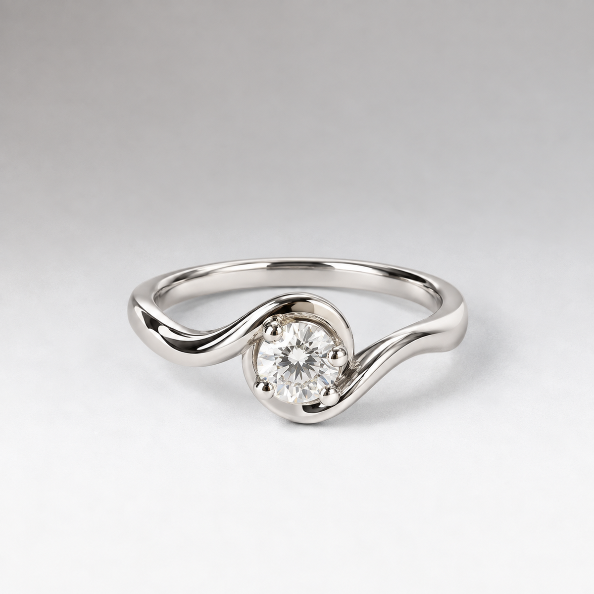 Sculpted Solitaire Ring