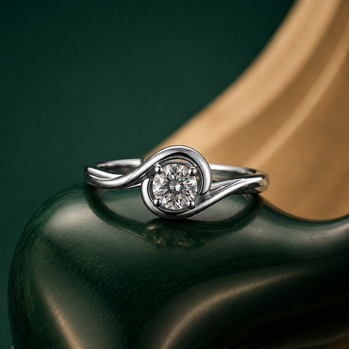 Sculpted Solitaire Ring